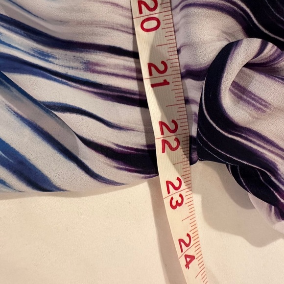 A.N.A Blue White Purple Draped Neckline, Slit Sleeves - Picture 7 of 9